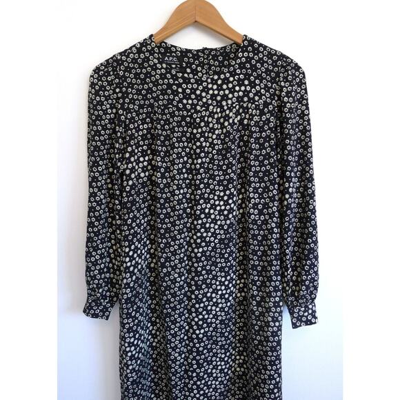 A.P.C. Marguerite Belted Floral Print Midi Dress SSENSE Garmentory 36 S $595 - Picture 7 of 16